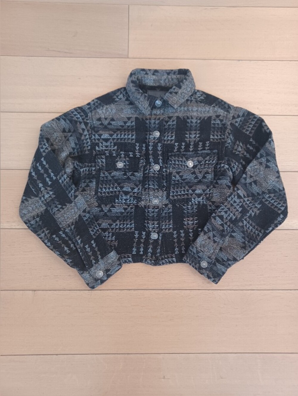 🖤🩶🤎 BBJ LOS ANGELES AZTEC CROP WEAVE JACKET XS